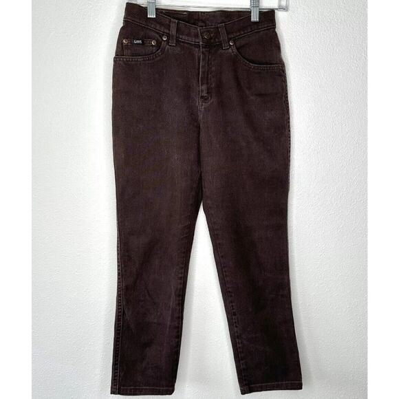 Lee Original Jeans Brown Denim Mid Rise 5-Pocket Slim Jeans 4 - Picture 2 of 11